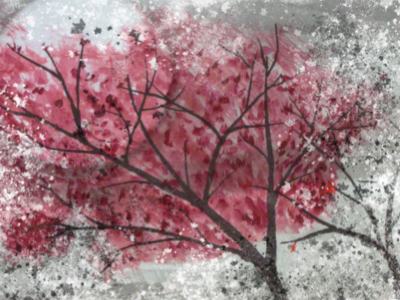 Sumie Splatter abstract japanese sumie texture tree watercolor
