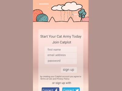 Daily UI Challenge 001: Sign Up cats pink signup ui