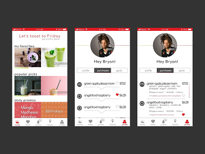 Smoothie King Hi-Fi Wireframes app design ui deisgn wireframes