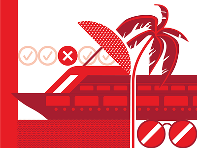 Cruise Ship COVID-19 Testing coronavirus covid 19 cruise ships flat illustration minimalist monochrome red testing