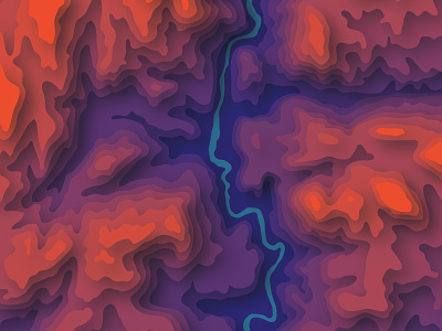Poudre River Topographic Map color scheme complementary illustration maps topography vector