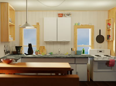 The Cabin (Kitchen) 3d 3dart blender blender3d blender3dart cartoon cg cgart design game