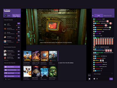 Twitch Multiview Concept feature gaming ia twitch ui design usability testing user research ux design