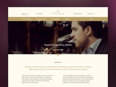 Imperium website branding crown elegant gold royal simple store ui web design webdesign website wine