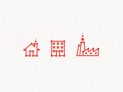 Building Icons building circle dots emblem factory flat fume home house icon line mark red sign smoke symbol window