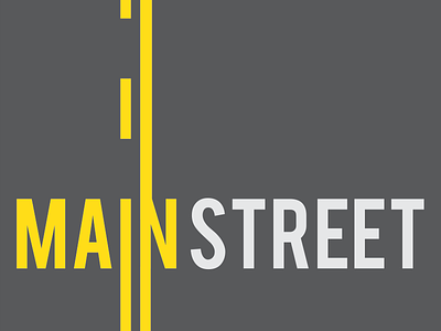 Main Street Poster asphalt avenue double lines main poster road st street yellow