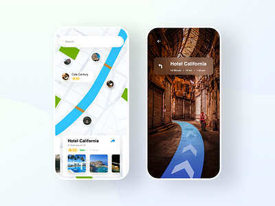 AR Navigantion App ai app app design augmentedreality direction hotel map navigation ui ux