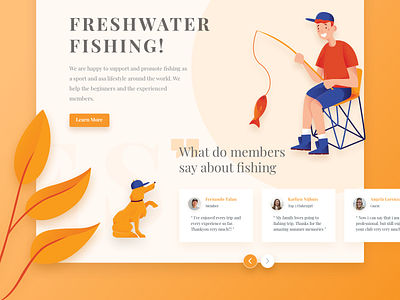 Fishing Web Illustration fishing illustration landingpage