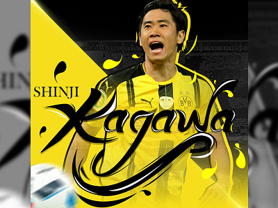 Kagawa art black digital hand lettering lettering yellow