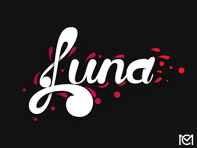 Luna black color colorfull digital graphic design hand lettering lettering luna