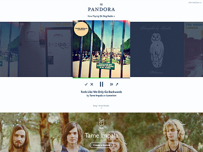 Pandora Desktop Player Concept concept desktop music player