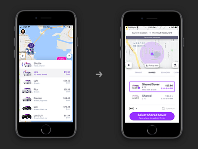 Lyft Shared Mode Naming branding clear customers ios lyft name naming research shared simple ui users uxresearch write