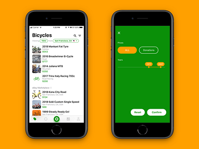 Sprocket iOS Filter 1.0 app bicycle bike donations filter green ios iphone mobile price simple sprocket ux year