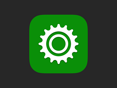 Sprocket iOS App Icon 2020 Bigger app bicycle bike brand cog flat gear green icon ios iphone mobile sprocket ui