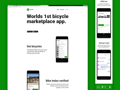 Sprocket Web App Marketing Page Redesign android bicycle branding design marketplace screenshots sprocket ui ux