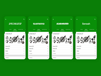 Sprocket Android Part Brands Headers 2014 android app bicycle bike brand branding green header logo logotype material monochrome sprocket ui