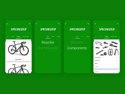 Sprocket Android Brand Bikes/Parts Switch UX 2014 Design android app bicycle bike brand branding green header logo logotype material monochrome sprocket ux