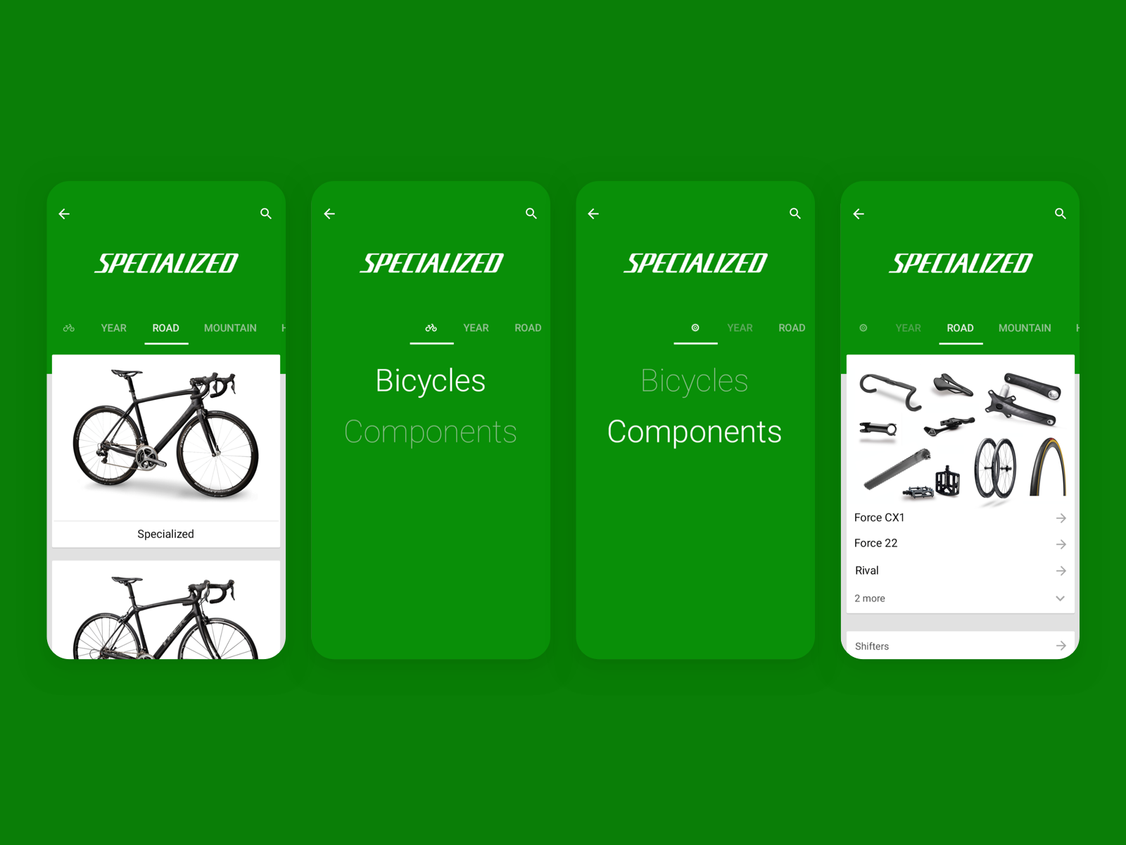 Sprocket Android Brand Bikes/Parts Switch UX 2014 Design by 7 for