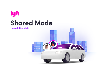 Lyft Shared Mode android app community illustraion ios lyft mobile rideshare save save money share shared together user friendly