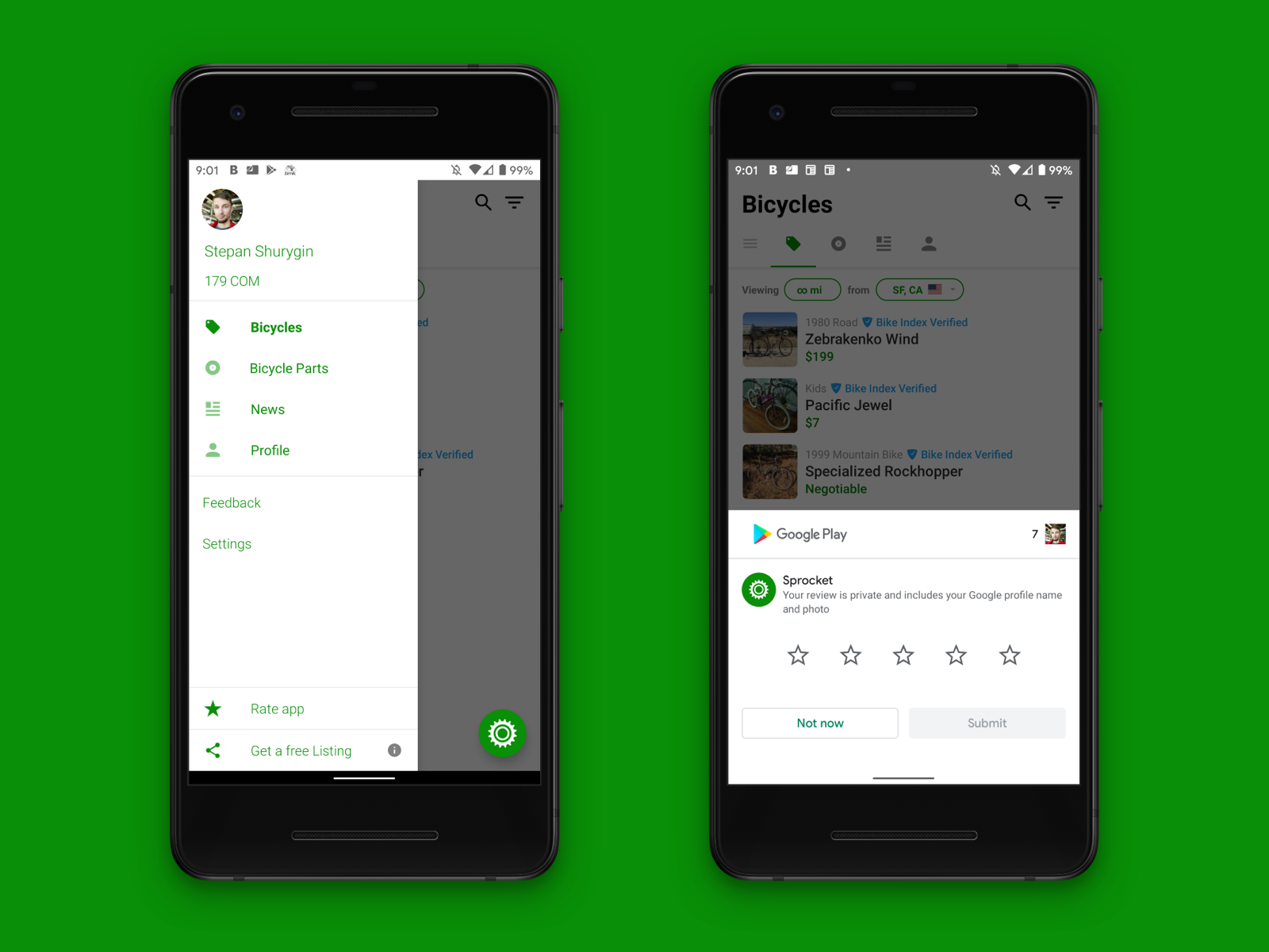 Sprocket Android Inapp Review API by 7 for Retrographic on Dribbble