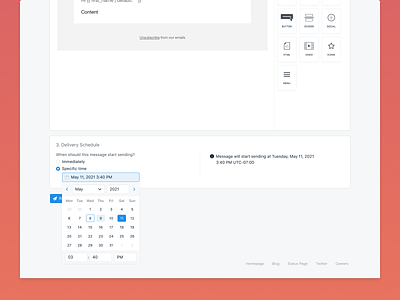 OneSignal Email Delivery Schedule Calendar Picker console date date picker easy email legacy no code notif notification notifications notify onesignal picker redesign simple simplified time time picker ux web