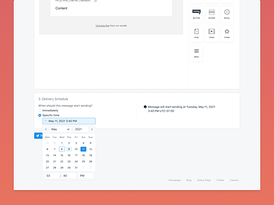 OneSignal Email Delivery Schedule Calendar Picker console date date picker easy email legacy no code notif notification notifications notify onesignal picker redesign simple simplified time time picker ux web