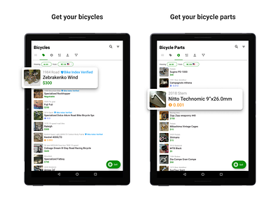 Sprocket Android Bikes/Parts Screenshot Enhancements