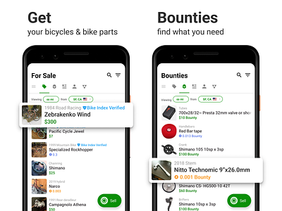 Sprocket Android For Sale & Bounties Screenshot Update android app ask aso bicycle bike bounties bounty design find for sale looking for sale screenshot sprocket tabs title ux uxw wanted