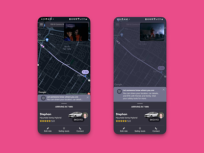 Lyft In-ride Banner V2 app banner bikeshare carshare collapse design expand growth in app info information location lyft notif notification redesign ride rideshare ui ux