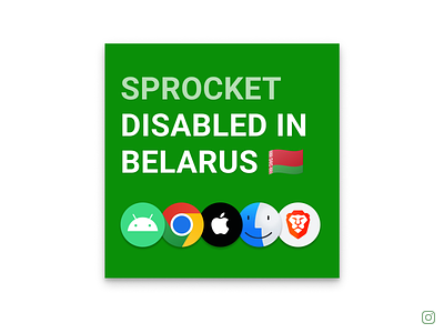 @SprocketBlog Announcement of App Disablement in Belarus android announcement app belarus bicycle bike brave chromeos disable instagram ios lukashenko macos putin sanctions sprocket ui ukraine war web