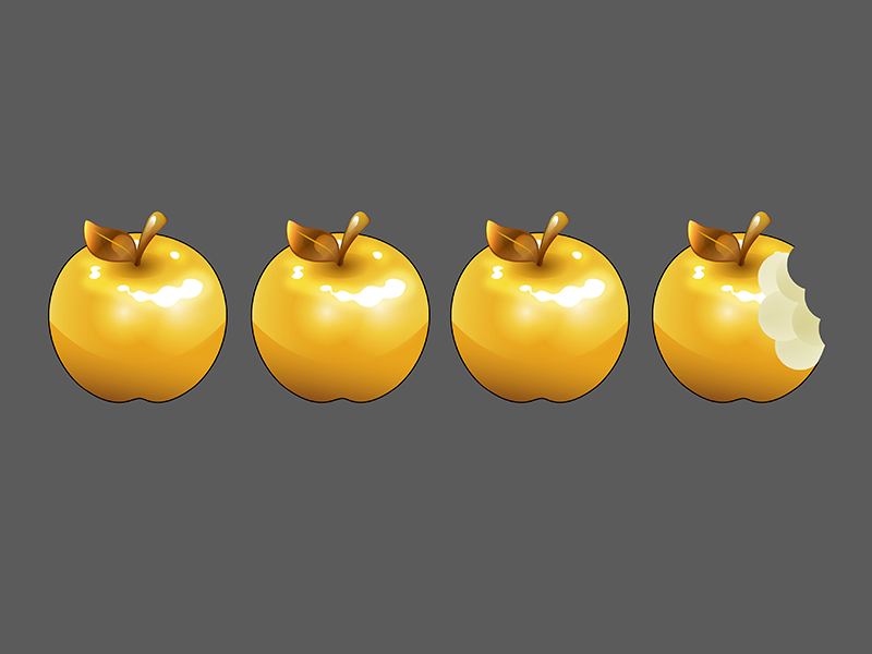 Gold Apple Rating - A Bit of Geek Blog vector illustrator video blog geek ratings rating gold golden apples apple