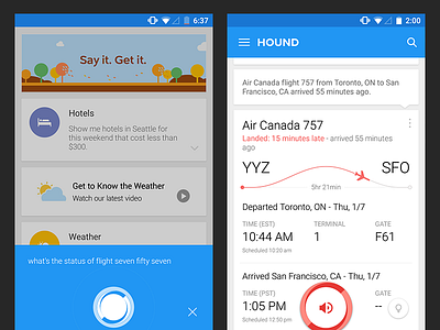 Hound Android Flight Results UIX