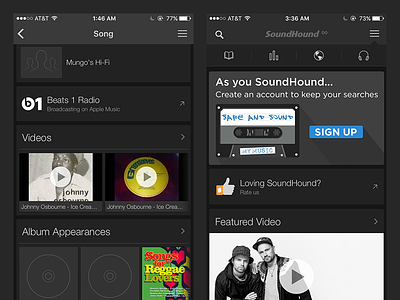 SoundHound Premium Card ad android content ios link music partner promo promotion soundhound ui versatile