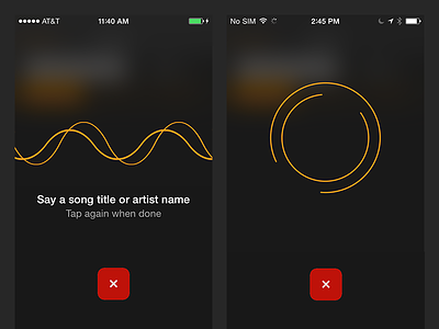 SoundHound iOS Voice Search animation artist blur hound ios redesign search simple song soundhound ui voice