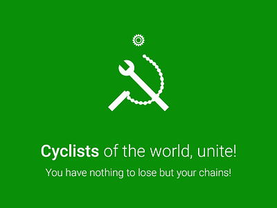 Cyclists of the world, unite! android app bicycle bike communism cycle cycling hammer ios sickle socialism sprocket