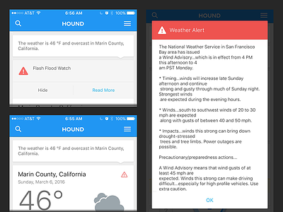 Hound iOS Weather Alerts