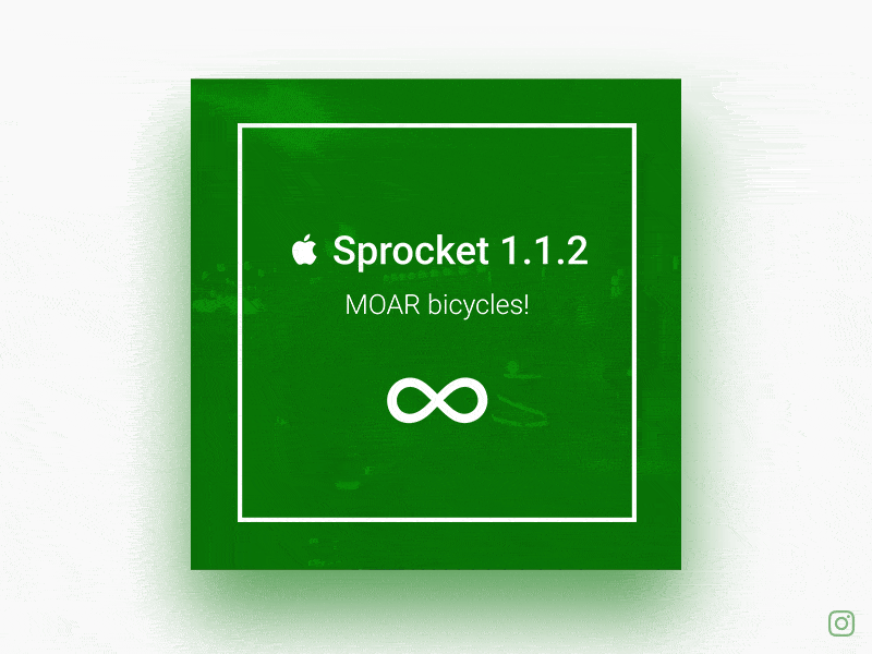 Sprocket iOS 1.1.2 Instagram Video video instagram iphone ios bicycle app mobile search update amazon green design