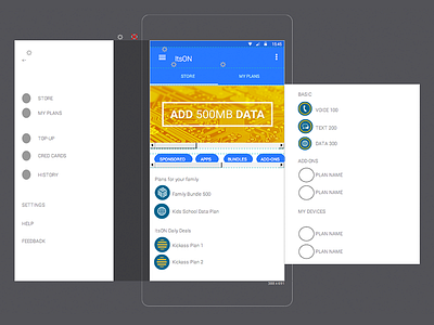 ItsON Android JustInMind Nav Prototype android app code design interactive jim justinmind material navigation prototype store ux