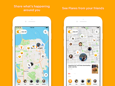 Flare iOS 1.1 App Store Screenshots by 7 on Dribbble