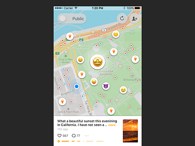 Flare iOS Pressed States ephemeral feedback flare ios iphone map press read tap ui ux viewed