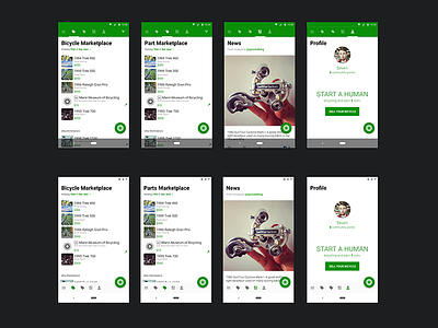 Sprocket Android 1.5.27 White Exploration android app bicycle bike design green material mobile sprocket ui ux white