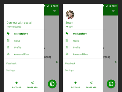 Sprocket Android 1.5.27 Navdrawer Sign In android bicycle bike connect drawer material navigation navigation drawer sign in sign up sprocket ux
