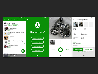 Sprocket Android 1.5.27 Part Sale Flow android app assistant bicycle bike ecommerce flow material part sell sprocket ux