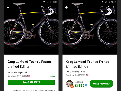 Sprocket Android Bicycle Sale Profile Header Optimization android app bicycle bike buy header profile secure sprocket strava ui ux