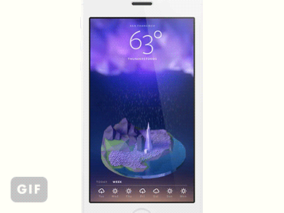 "Snowglobe" Better GIF 3d animation app cinema 4d gif iphone lightning motion render san francisco thunder weather