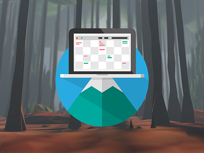 Schedule Icon 3d calendar camping cineman 4d flat icon illustration laptop long shadow mountain render schedule