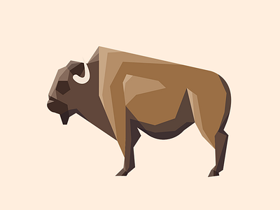 Buffalo animal buffalo creature flat geometric illustration profile