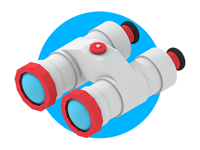 Binoculars 3d alex sheyn c4d cinema 4d illustration render