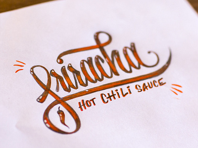 "Natural Color!" chili drawn hand hot sauce lettering pencil script sriracha tombow