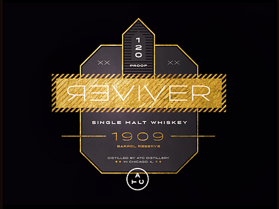 Reviver Gold alex sheyn avondale type co branding font design gold label timberline type typography whiskey
